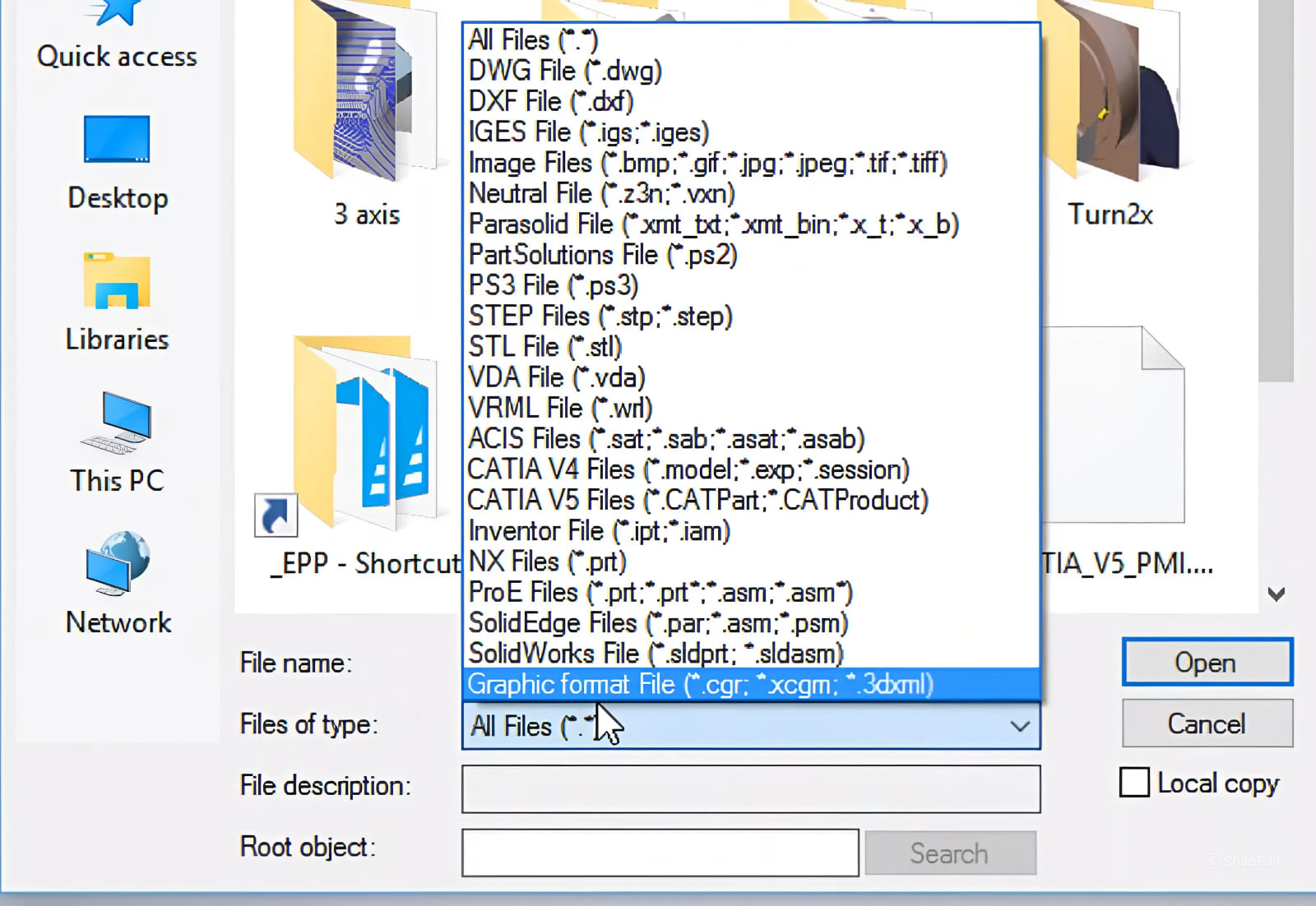 ZW3D เปิดไฟล์ ZW3D เปิดไฟล์