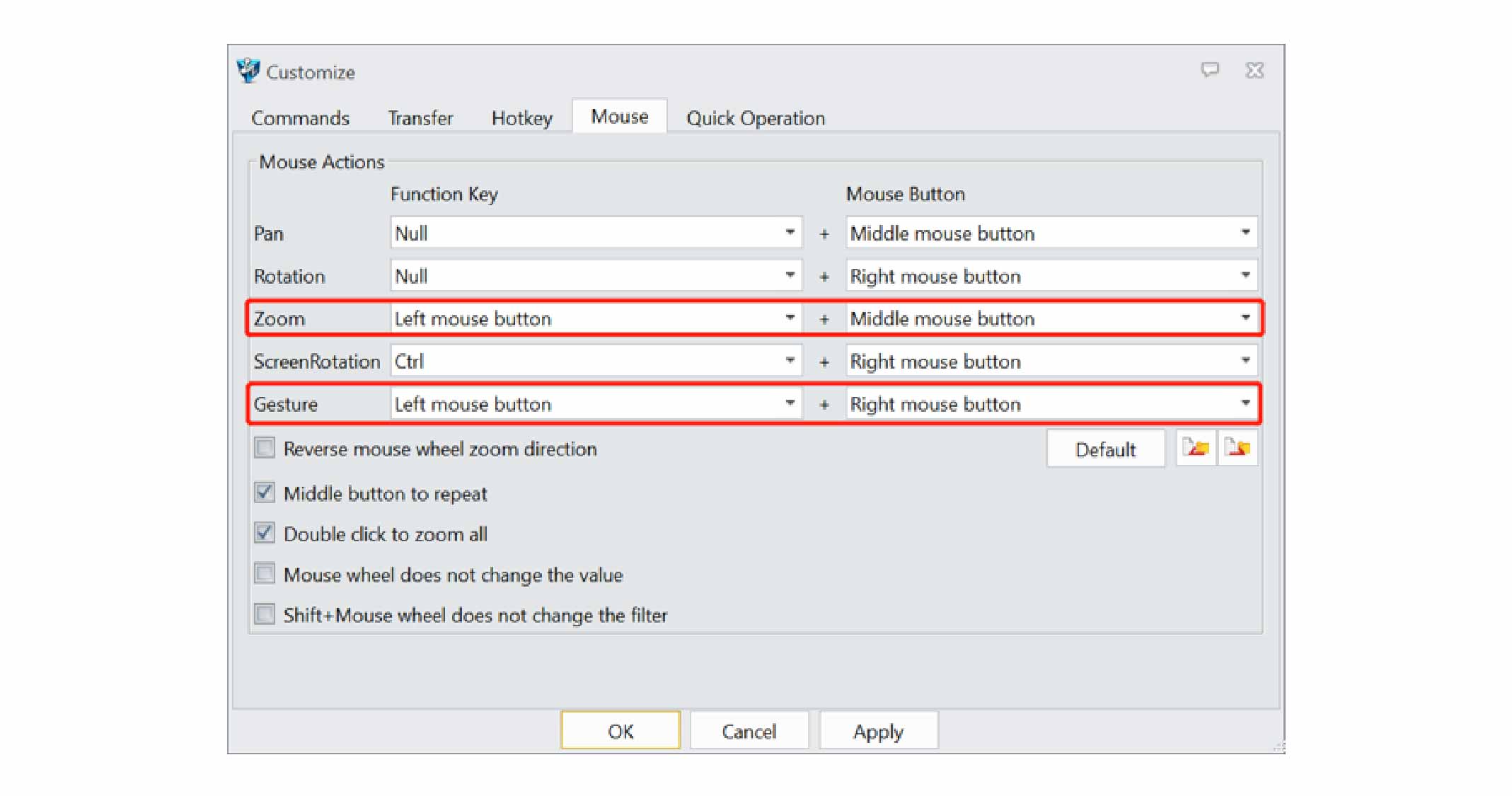 Mouse Behavior Setting Expansion
