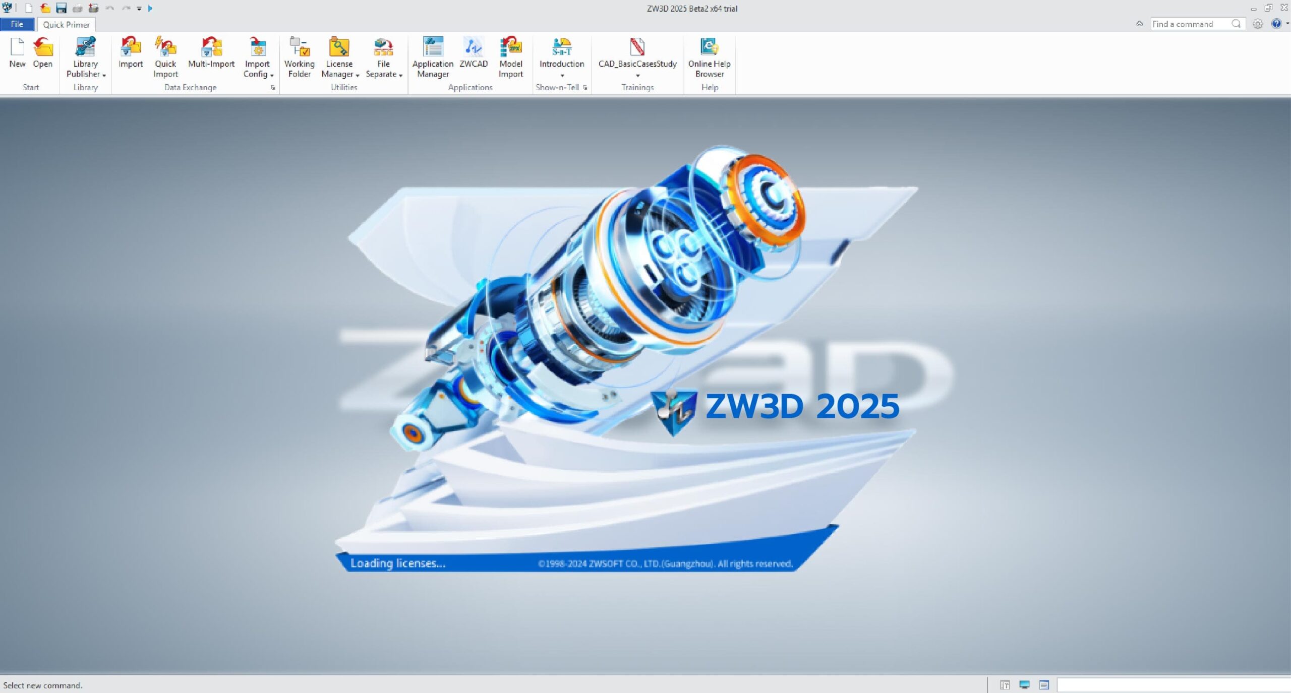เปืดโปรแกรม ZW3D 2025 