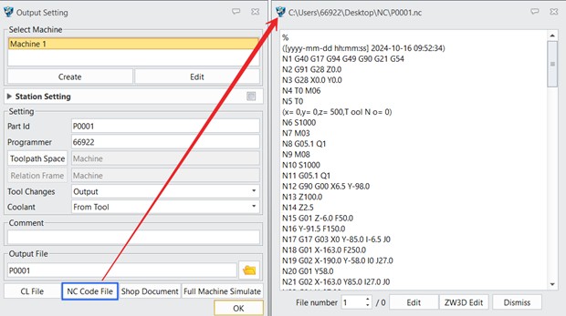 Generate NC Code Generate NC Code