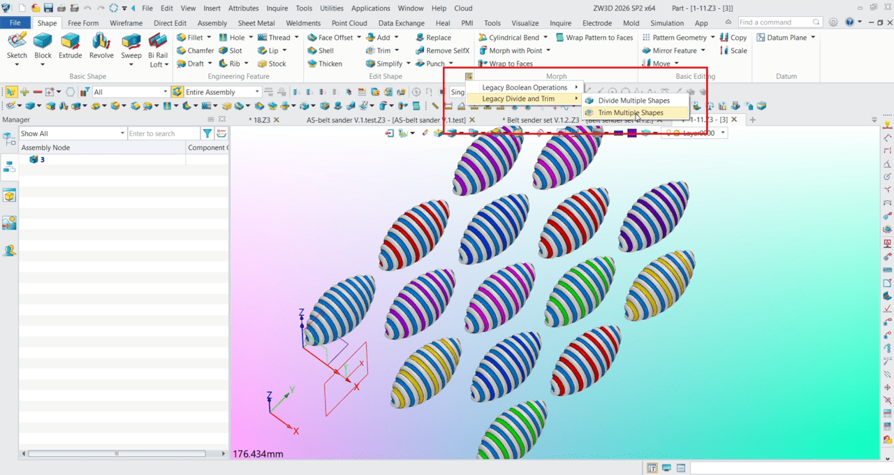 ZW3D Trim Multi Shape -01