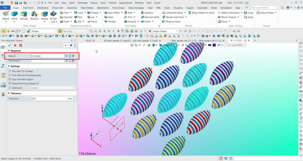 ZW3D Trim Multi Shape -02