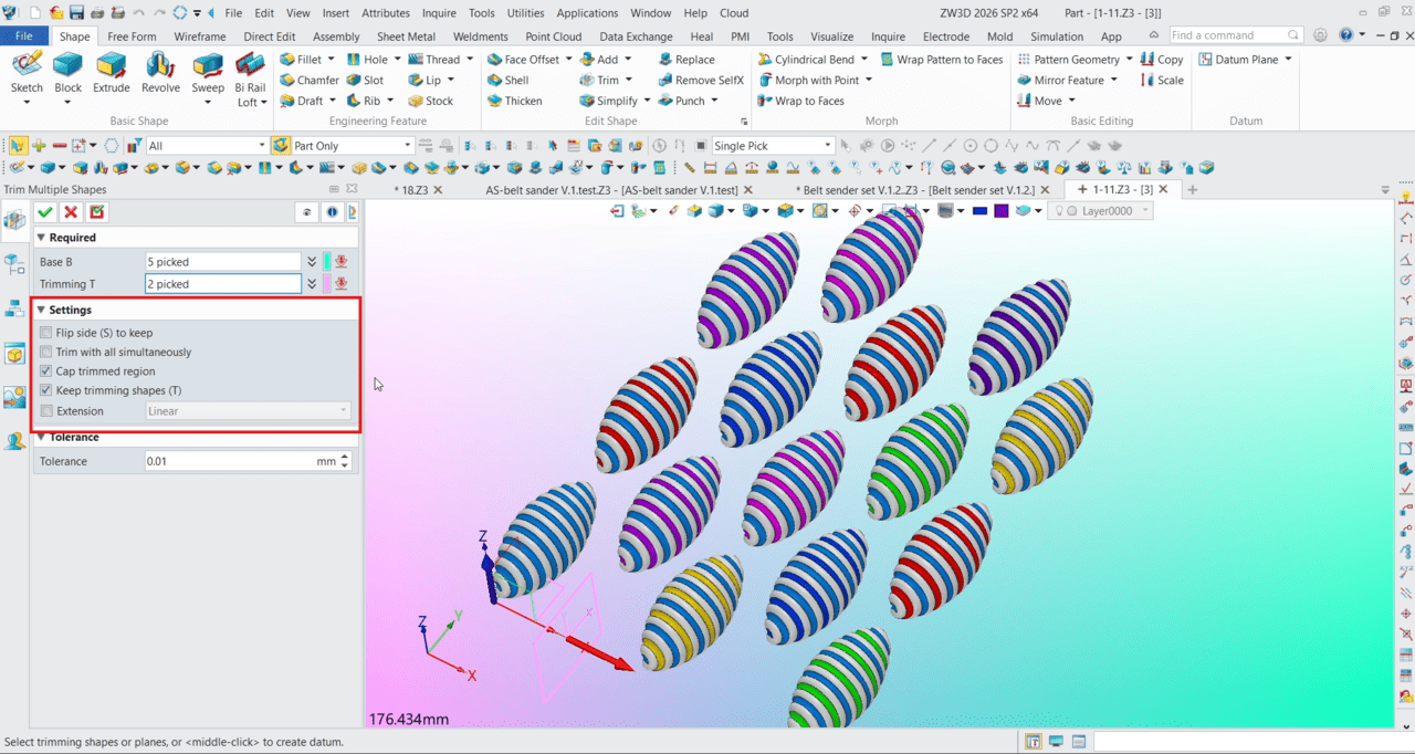 ZW3D Trim Multi Shape -04