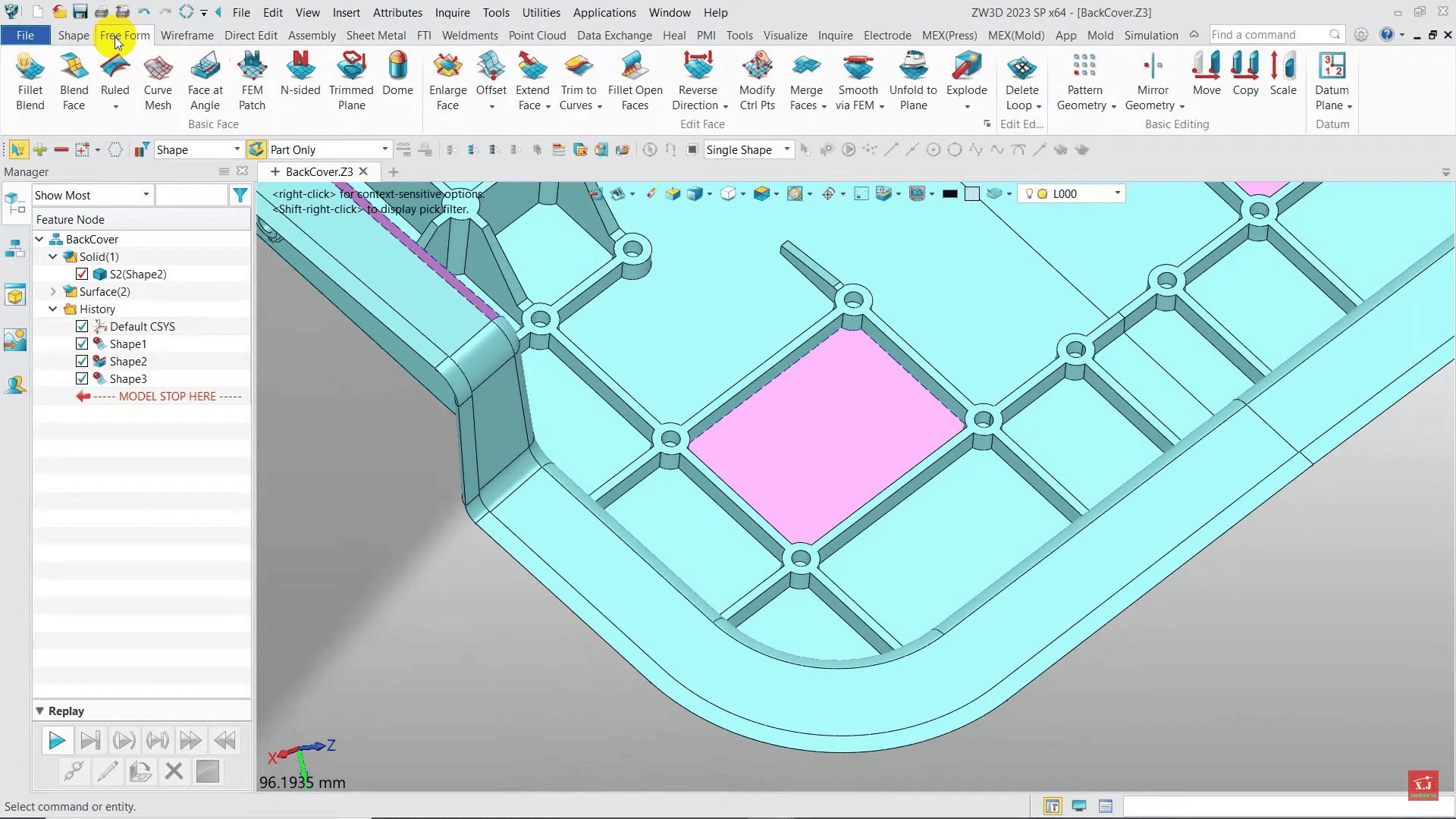 ปิดผิวและซ่อมแซม Surface ใน ZW3D